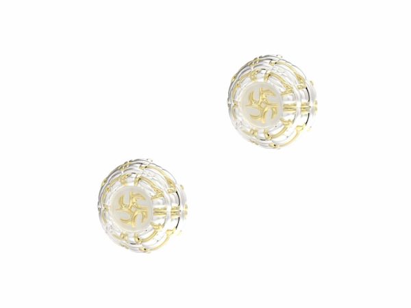 Tweed Fabric Button Earrings - Handmade Studs for Women