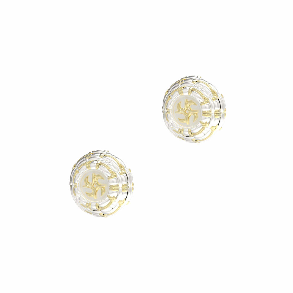 Tweed Fabric Button Earrings - Handmade Studs for Women