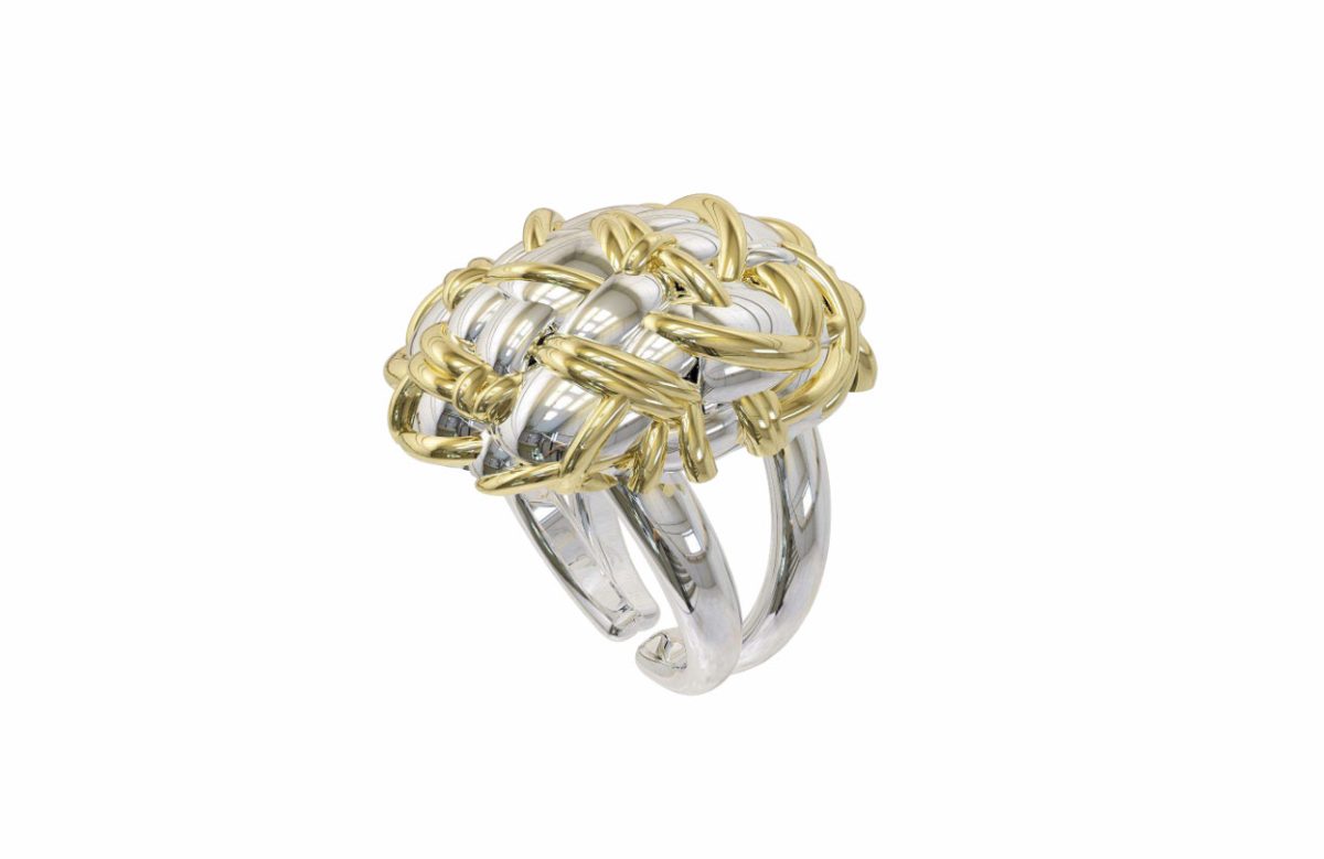 Tweed Adjustable Open Ring
