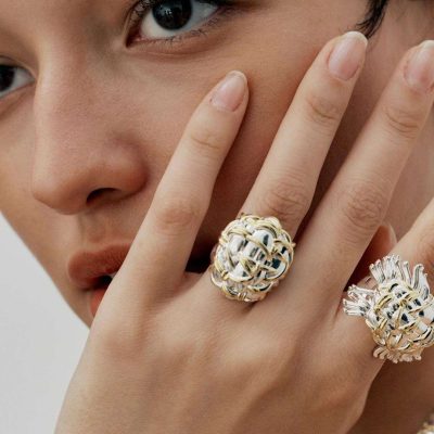 Tweed Adjustable Open Ring