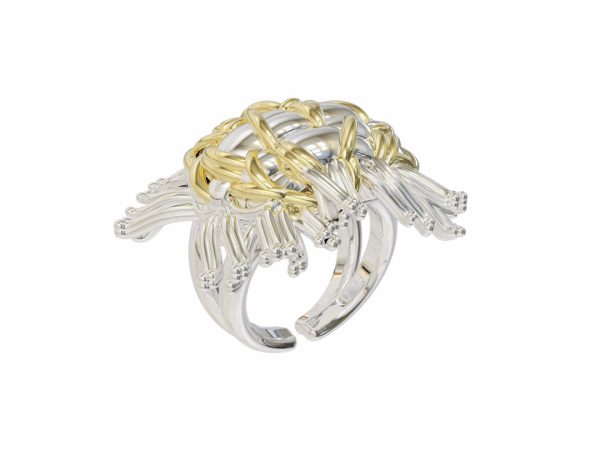 Tweed Fringe Adjustable Ring