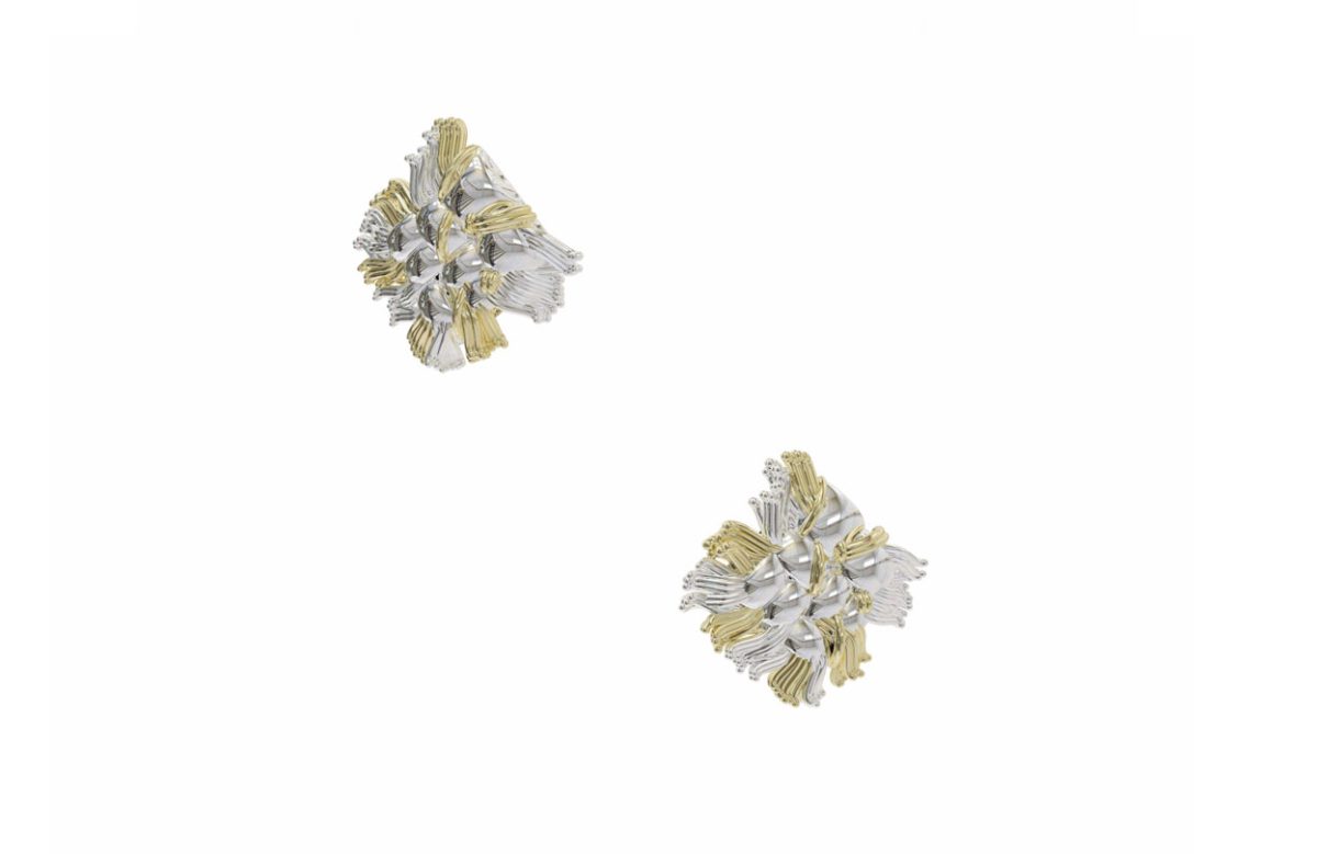 Woven Tweed Stud Earrings