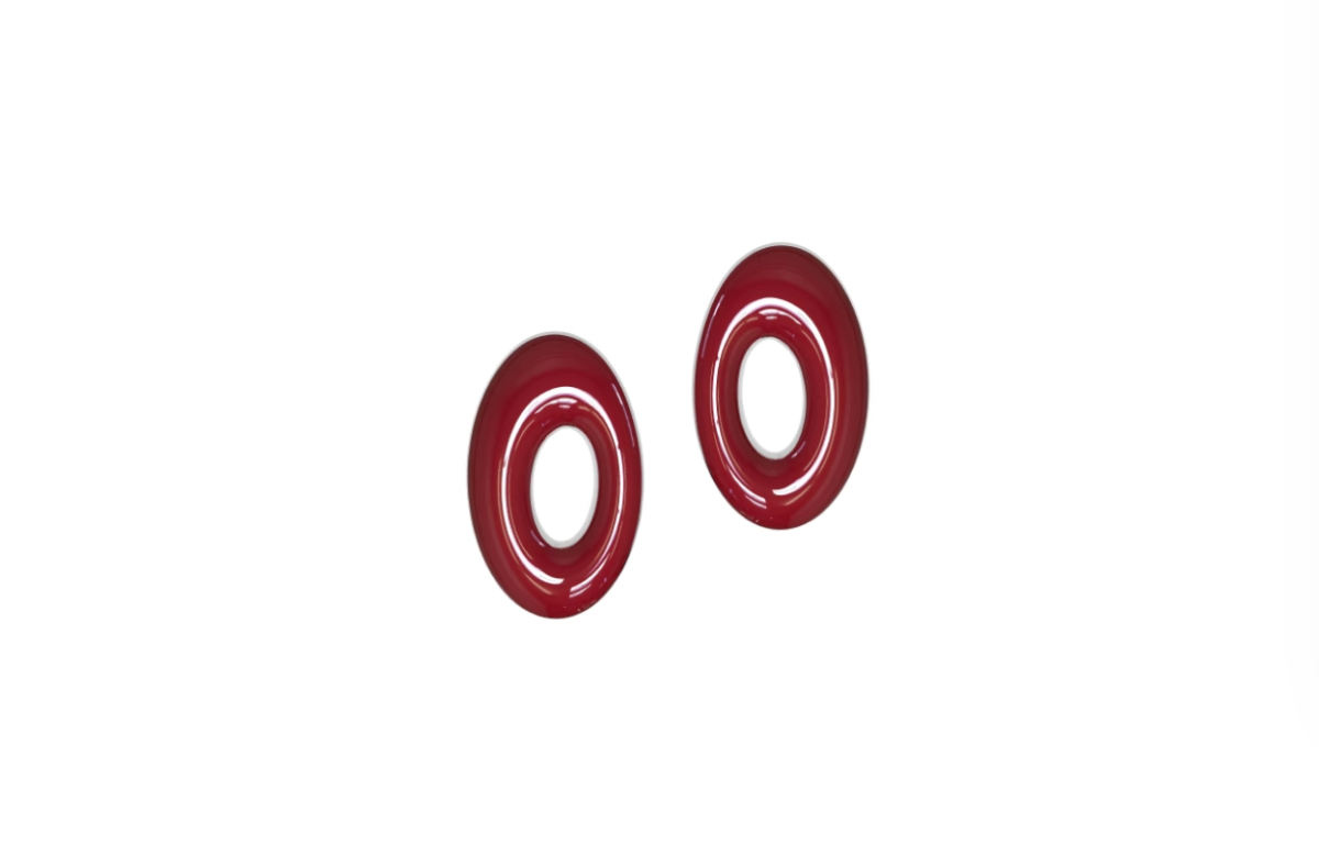 Red Glaze Stud Earrings