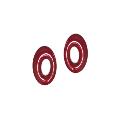 Red Glaze Stud Earrings