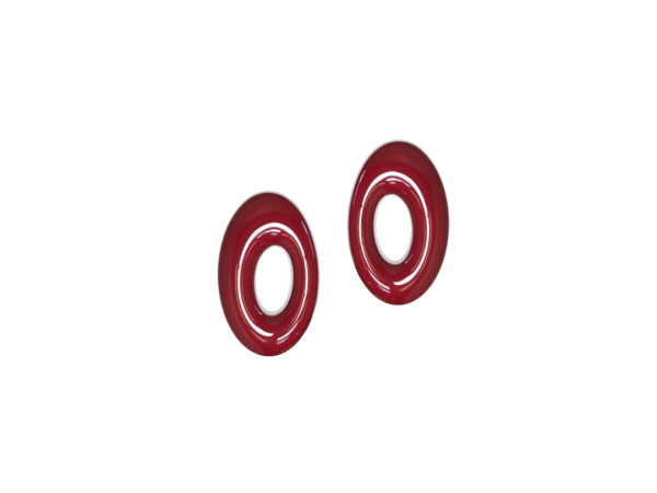 Red Glaze Stud Earrings