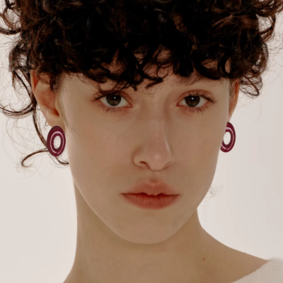 Red Glaze Stud Earrings