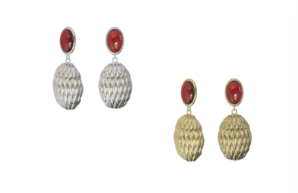 Lucky Scales Red Agate Earrings