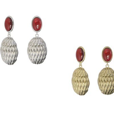 Lucky Scales Red Agate Earrings