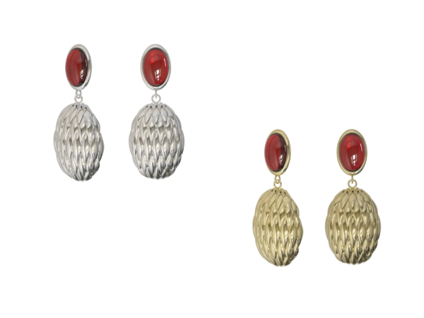 Lucky Scales Red Agate Earrings