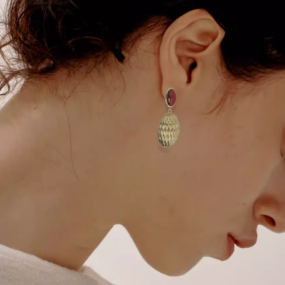 Lucky Scales Red Agate Earrings