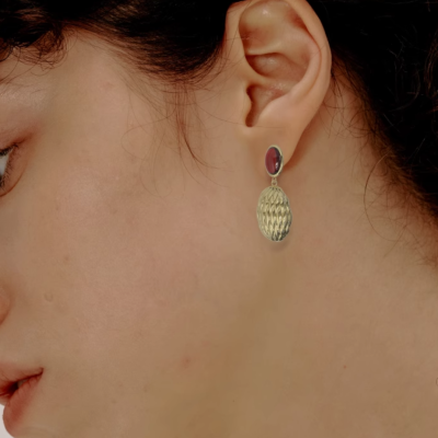 Lucky Scales Red Agate Earrings
