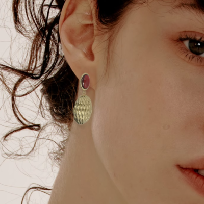 Lucky Scales Red Agate Earrings