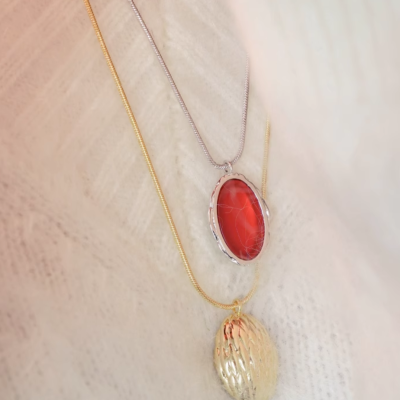Lucky Scales Red Agate Necklace