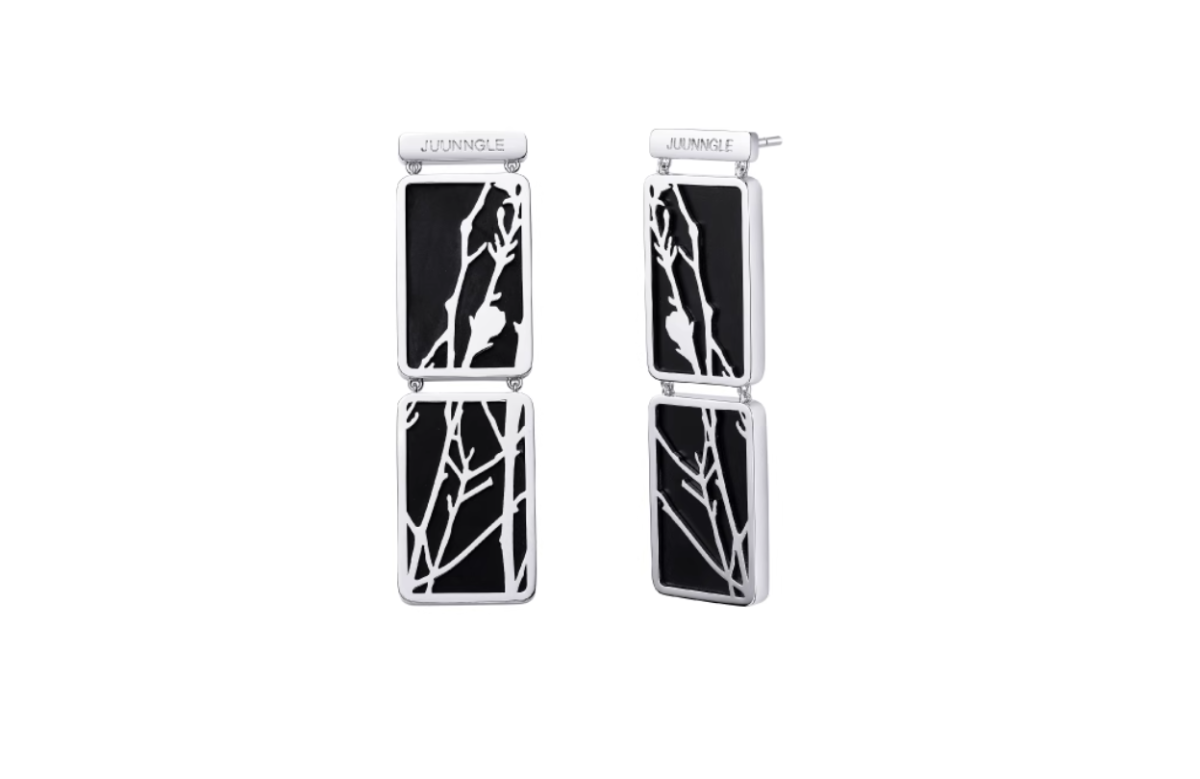 Carved Magnolia Draped Earrings