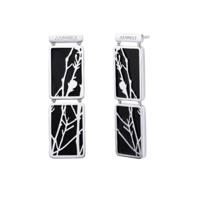 Carved Magnolia Draped Earrings