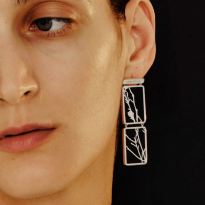 Carved Magnolia Draped Earrings