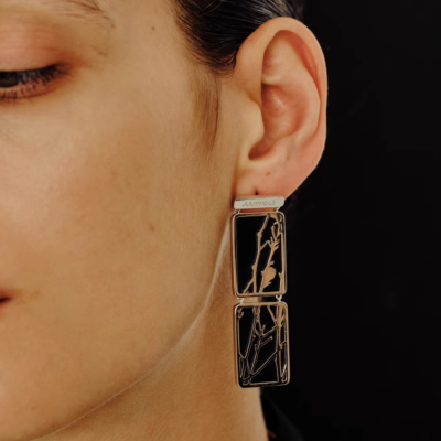 Carved Magnolia Draped Earrings