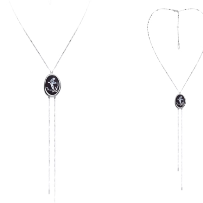 Mother-of-Pearl Magnolia Floral Necklace