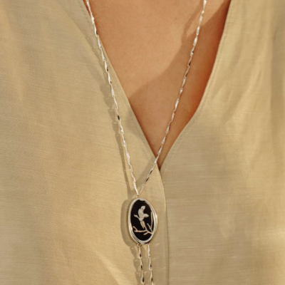 Mother-of-Pearl Magnolia Floral Necklace