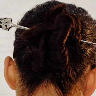 Carved Magnolia Mountain-Inspired Hairpin