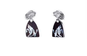 Carved Magnolia Draped Earrings
