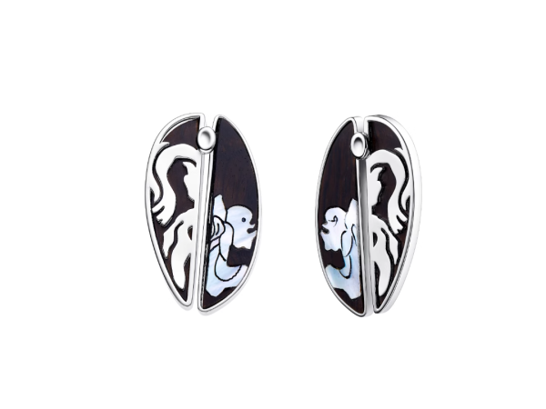 Mulan Round Fan Mother-of-Pearl Earrings