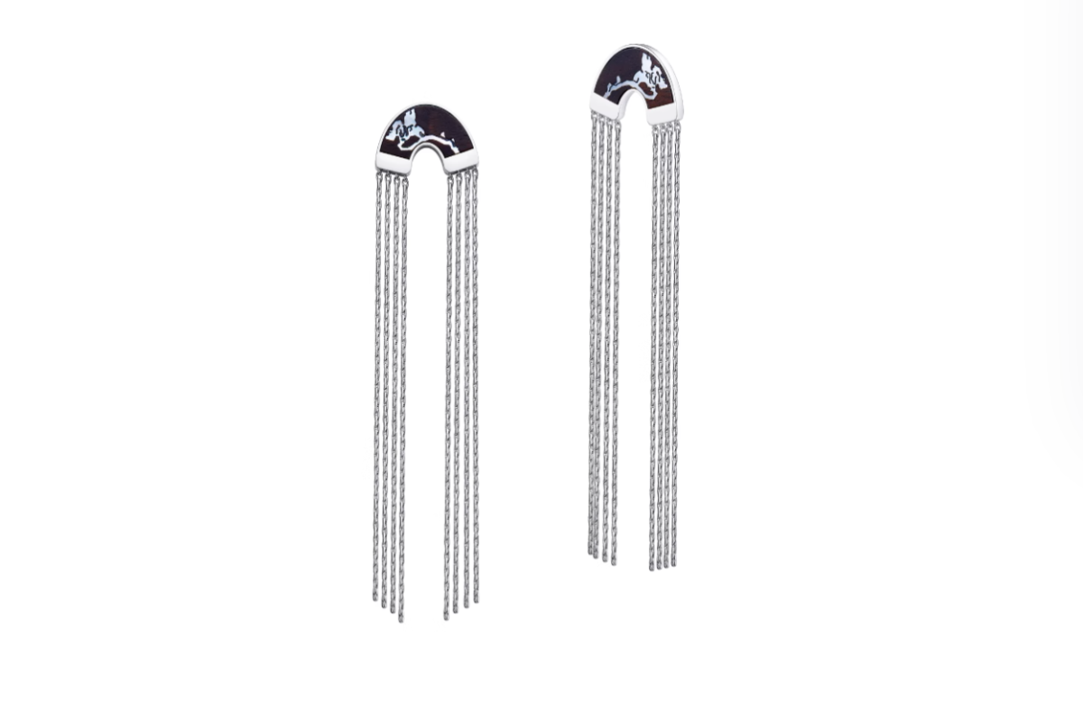 Mulan Open Fan Mother-of-Pearl Earrings